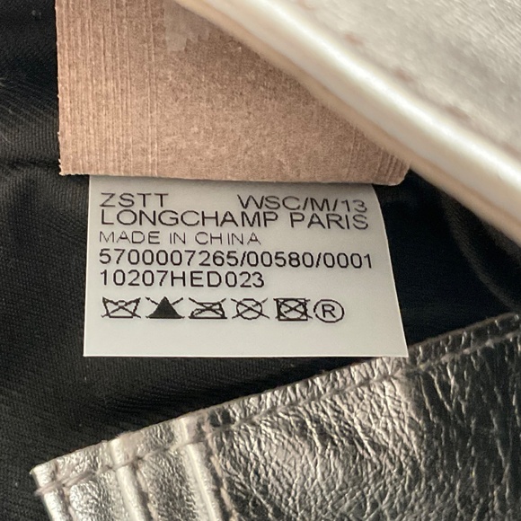 NEW Longchamp Roseau XS Crossbody Silver Leather Bucket Bag NWT - Picture 5 of 16